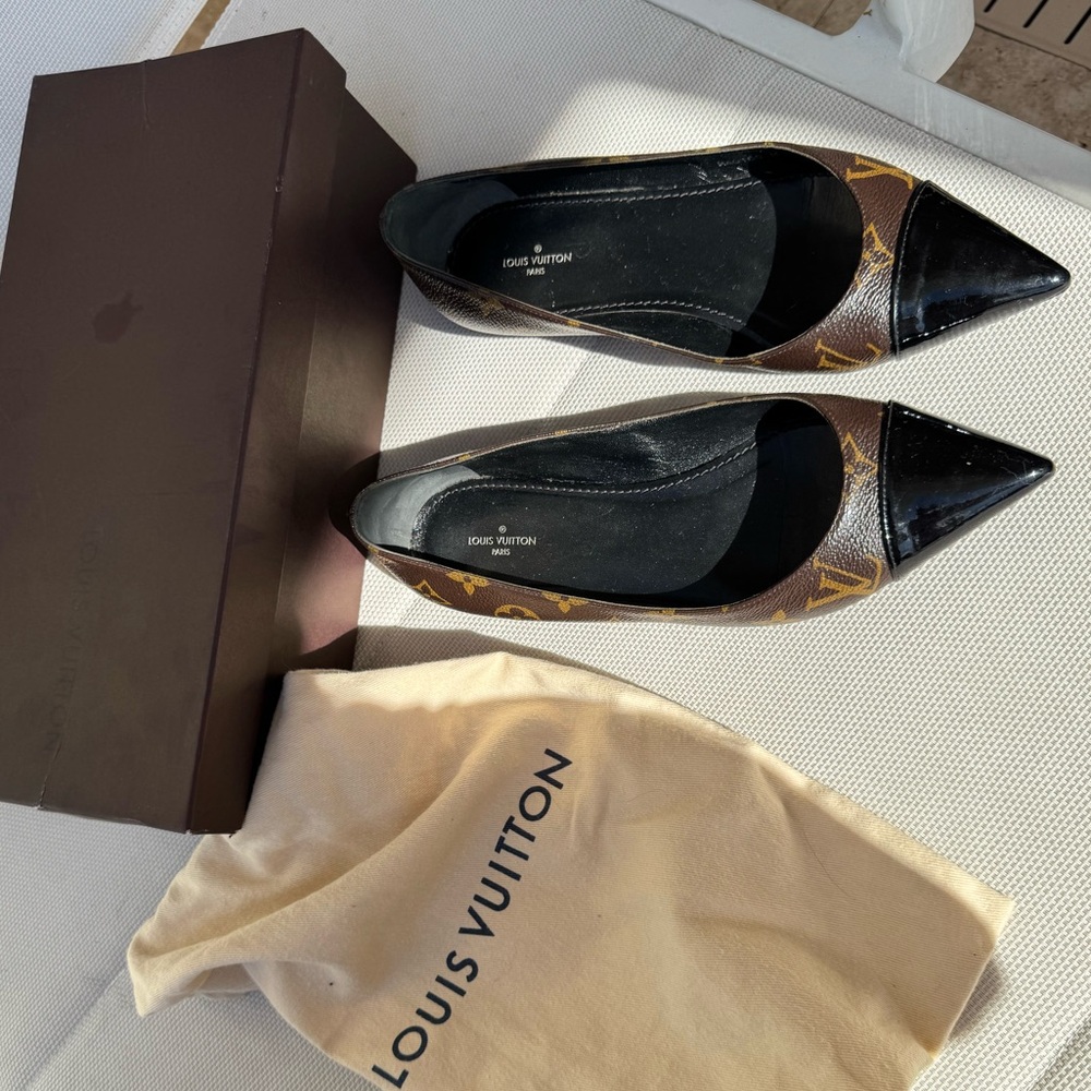 Louis Vuitton Monogram Canvas Cap Toe Ballet Flats